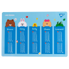 Подложка на стол Yes пластиковая 42,5*29см с таблицей умножения Line Friends 492174