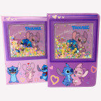 Блокнот А5 80 листов Лидер обложка с сыпучей мишурой Стич, ассорти №8554-14