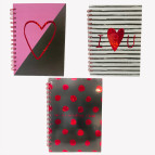 Тетрадь на спирали А5 80л. ТВП обложка Лидер Блестящее Сердце 1813-19 в клетку