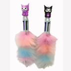 Ручка шариковая с насадкой 6-и цветная с мехом Куроми Kuromi №7529