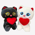 Игрушка мягкая, Котик с сердцем h-23см, ассорти 608-4