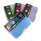 Тетрадь на спирали А5 120л. пластиковая обложка 6 разделов Лидер микс 8535-A5