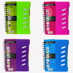 Тетрадь на спирали А5 120л. пластиковая обложка 6 разделов Лидер микс 8810/0743-А5