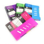 Тетрадь на спирали В5 120л. пластик обложка 6 разделов, Лидер, цвет ассорти 8810/0743-B5 в клетку