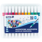 Маркер универсальный акриловый Kite Creative набор 24 шт K-1157 в пласт. футляре