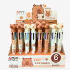 Шариковая авторучка 6-ти цветная Aodemei Капибара ассорти ADM-15290