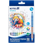 Фломастеры 24 цв. 12шт Kite мод 1152 Creative двухсторонние K-1151