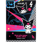 Бумага цветная детская А4 неон KITE мод 252 Kuromi HK24-252-2