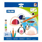 Карандаши цветные 24цв. трехгранные Milan 0722324