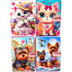 Блокнот А5 80л. Лидер с магнитным клапаном 9035-30-CK Котики и собачки, ассорти
