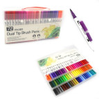 Ручки капиллярные Josef Otten Линер + кисточка набор 72шт Dual Tip Brush Pens двухсторонняя MKB-04350-72