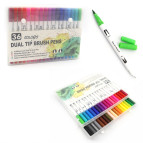 Ручки капиллярные Josef Otten Линер + кисточка набор 36шт Dual Tip Brush Pens двухсторонняя MKB-04350-36
