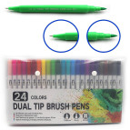 Скетч маркеры для рисования Josef Otten двусторонние для бумаги набор 24 шт тонкие 0,4мм 9781-24/MKB-04371-24