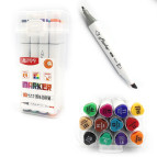 Скетч маркеры для рисования Aodemei двусторонние для бумаги набор 12 шт M6113-12