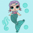 Картина раскраска по  номерам на холсте  - 40*40см Идейка КН6262 L.O.L. Surprise! Mermaids Merbaby