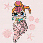 Картина раскраска по  номерам на холсте  - 40*40см Идейка КН6264 L.O.L. Surprise! Mermaids Neon QT