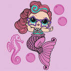 Картина раскраска по  номерам на холсте  - 40*40см Идейка КН6266 L.O.L. Surprise! Mermaids Waves