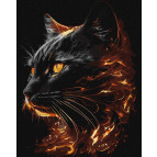 Картина раскраска по  номерам на холсте  - 40*50см Идейка КН6516 Огненная красота, с красками металлик