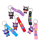 Брелок резиновый Куроми Kuromi в шортиках 5,5см с лентой, ассорти №ВТ-3322