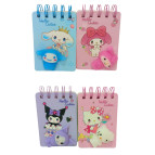 Блокнот на спирали 10,5*7см 70л. с игрушкой-антистрес Kuromi и друзья, ассорти 100К-0011