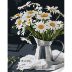 Картина раскраска по номерам на холсте - 40*50см Strateg GS1634 Ромашки в бокале