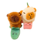 Игрушка мягкая Капибара на руку с крокодилом браслет h-10см, ассорти ZB-599