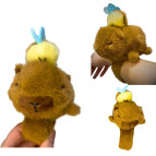 Игрушка мягкая Капибара на руку с пчелкой браслет h-11см, ассорти 01-90