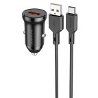 Автомобильное зарядное устройство USB-A 1xPorts Borofone BZ18 QC3.0 + кабель USB to Type-C