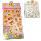 Наклейки детские 21*11см лазерная Капибара, ассорти KKF