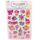 Наклейки детские 24*15см с фольгой Сердца LDK-002