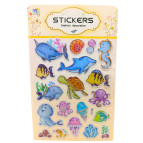 Наклейки детские 24*15см с фольгой Морские жители LDK-012