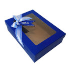 Коробка подарочная прямоугольная бант 23*16,5*6,5см прозрачный верх микс 310392-S