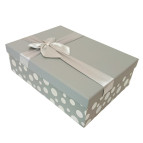 Коробка подарочная прямоугольная бант 24*17*7см горошек микс 3102T-14-S