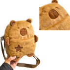 Сумка через плечо Lux детская плюшевая Капибара 20*16см №3109