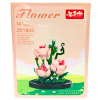 Конструктор 3D в колбе Flower Розовая водяная лилия, 160 дет 8,6*8,6*10,5см №61642