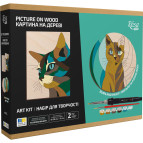 Набор для выжигания по дереву Rosa Start картина на дереве Cats, с красками N000154