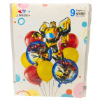 Шарик воздушный ZYBalloon набор 9шт разного размера, Трансформер 81см 1212-9130