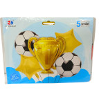 Шарик воздушный ZYBalloon набор 5шт разного размера, Футбол 65см 1212-47