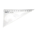 Треугольник 16см Атлас пластик прозрачный с лекалом AS-0261/К-9041