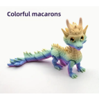 Игрушка пластик 3Д-принт Собака-Дракон радужный 14см , ассорти 1290