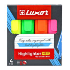 Маркеры текстовыделители набор 4шт Luxor флуоресцентные 1-4,5мм 11850N