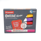 Маркеры набор 6 цветов Luxor контурные №13030-6