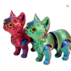 Игрушка пластик 3Д-принт Котенок радужный 11см , ассорти 0329