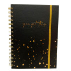 Тетрадь на спирали А5 100л. ТВП обложка 5226 на резинке, в клетку