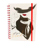 Тетрадь на спирали А5 100л. ТВП обложка 5232 на резинке, в клетку