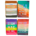 Тетрадь на спирали А5 80л. ТВП обложка 3272 Полоскис надписью, в клетку