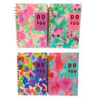 Тетрадь на спирали А5 80л. ТВП обложка 3273 Аква-цветы, в клетку