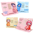 Подставка для книг металлическая сплошная ООПТ 19*21см Девочка Аниме, ассорти 110P