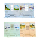 Подставка для книг металлическая сплошная ООПТ 19*21см Картины, ассорти 1106P