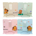 Подставка для книг металлическая сплошная Лидер 19*21см Капибара, ассорти 1215